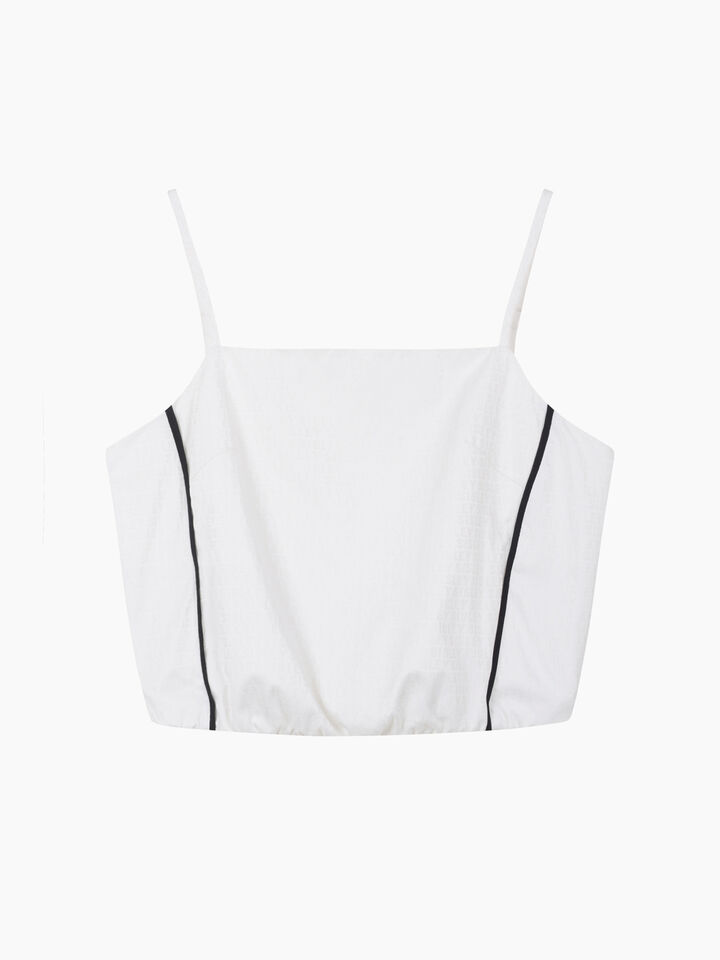 Light beige bustier with jacquard pattern - sisley k top - White | Sisley K image number 1